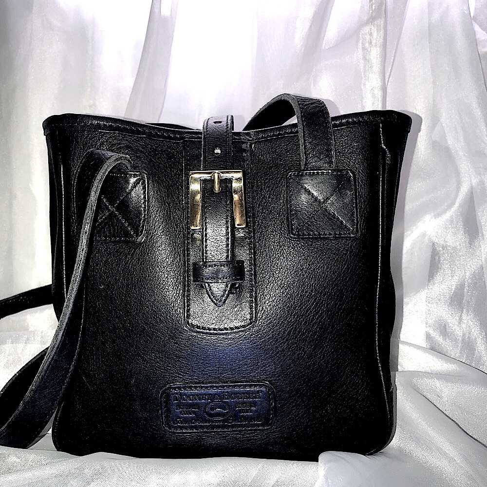 Dooney and burke black leather purse